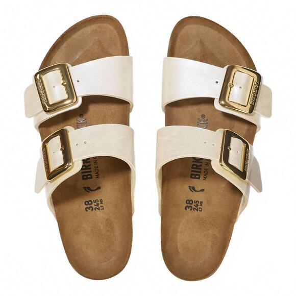 NEW BIRKENSTOCK women's sydney luxe buckle sandals in pearl white - Picture 4 of 5